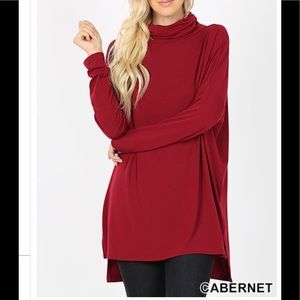 Cowl Neck Dolman Long Sleeve Top
